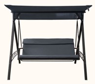 ROJAPLAST Vrtna ljuljačka Rattan, siva