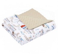 TUMI Minky dekica 75 x 100 cm, cappuccino i choo-choo