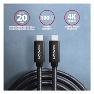 AXAGON Kabel USB-C na USB-C, 1 m, crni