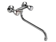 BALLETTO Slavina za umivaonik/sudoper 85013, razmak 150 mm, S-ruka 25 cm, keramički ventil, krom