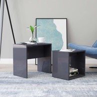 Set stolića za kavu visoki sjaj sivi 48 x 30 x 45 cm od iverice