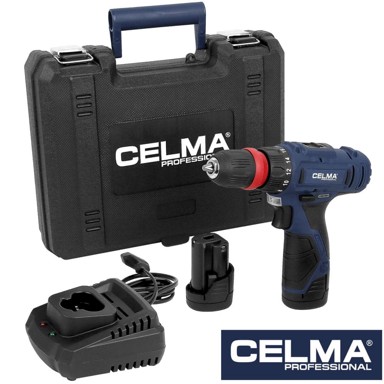 CELMA akumulatorska bušilica-odvijač WAK-Li 12GEO 12 V, 32 Nm, 2 x 2 Ah, punjač