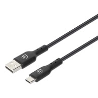 MANHATTAN Kabel, USB 2.0, USB-A na USB-C, 1 m, crna