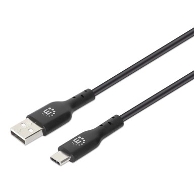 MANHATTAN Kabel, USB 2.0, USB-A na USB-C, 1 m, crna