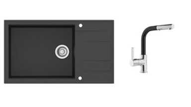 SINK SOLUTION Set sudoper i slavina Bilbao, crni