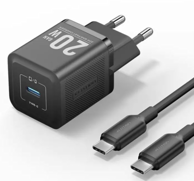 VENTION Punjač VEN-TZ-FEPB0-EU-01, USB-C, 20W, s kabelom 1 m, crni