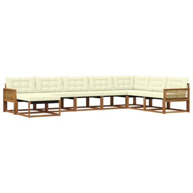 Set vanjskih sofa s jastukom, 8 pcs, prirodna i krem