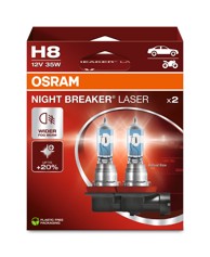 OSRAM Night Breaker Laser 12V H8 do 150% više svjetla do 20% bjelije (3700K)