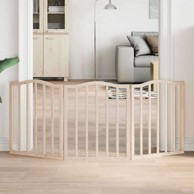 Vrata za pse s 3 panela sklopiva 150 cm od drva topole 50 x 60 x 2 cm, prirodna