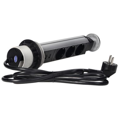 ORNO Produžni kabel sa 3 x Schuko utičnice + 2 x USB, ugradbena - OR-AE-1349(GS)