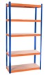 Metalna polica Aga, 180 x 90 x 40 cm, 5 polica, plava/narančasta