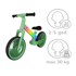 TRIKE FIX Balans bicikl LED, zeleni