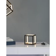 NOVA LUCE Stolna lampa Gabbia, LED 20W, 3000K, 1500lm, dimabilna, IP20, crna