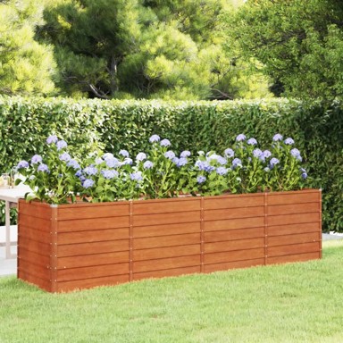 Povišena vrtna gredica boja hrđe 320 x 80 x 77 cm čelik Cor-Ten