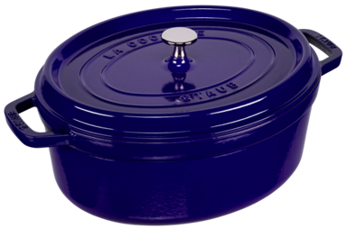 STAUB Oval Cocotte, lijeo željezo, 31 cm, tamno plavi