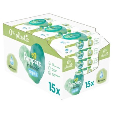 PAMPERS Vlažne maramice Harmonie Aqua, 15 x 48