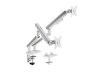 HD+ nosač za dva monitora s plinskom oprugom SolidHand-FS02, srebrno-bijeli