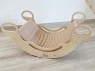 ELIS DESIGN Navlaka za Montessori ljuljačku 6u1, smile s elastinom, siva