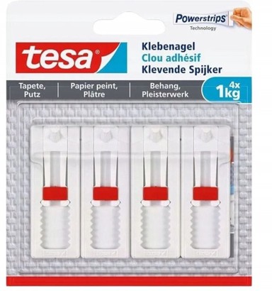 TESA Podesivi ljepljivi čavli 4x1 kg, bijela