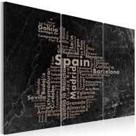 Slika Text map of Spain on the blackboard triptych 90x60