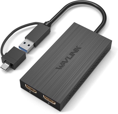 WAVLINK Adapter USB-C/USB 3.0 na HDMI, za dva monitora, 1080p@60Hz