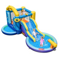 Napuhni park s toboganom, 2 bazena, puhalo 680W