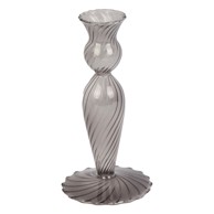 PT LIVING Sivi stakleni svijećnjak Swirl, visina 17 cm