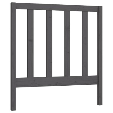 Uzglavlje za krevet 81 x 4 x 100 cm od masivne borovine, sivo