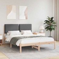 Krevetni okvir s tapiciranim uzglavljem 135 x 190 cm, tamnosiva