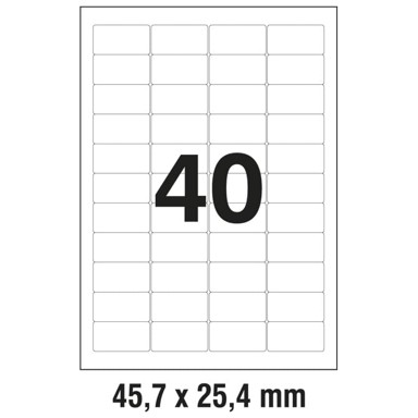 ZWECKFORM Etikete LK 45,7x25,4 mm polyester L4770-25 prozirne 25 listova