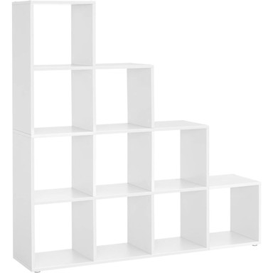 VASAGLE Ormar/regal, 10 otvorenih ladica, bijela