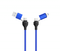 BOT Kabel 4u1 USB-A i USB-C i Lightning, 1.2m, plava  