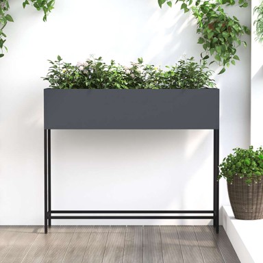 Povišeni vrtni planter, antracit, 100 x 26 x 82 cm, čelik