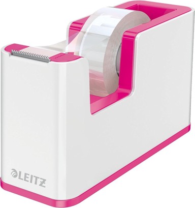 LEITZ stolni dozator ljepljive trake WOW Duo Colour s trakom, bijelo-ružičasti