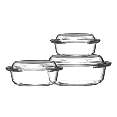 PREMIER HOUSEWARES Staklene posude za pečenje u setu 3 kom, 21x24 cm, Ovenlove