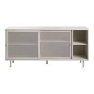 UNIQUE FURNITURE Siva metalna komoda s kliznim vratima, 160x75x47 cm Veep