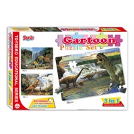 DENIS Puzzle Dinosauri 3u1, 153 dijelova, 34.2x23.2 cm, 3+