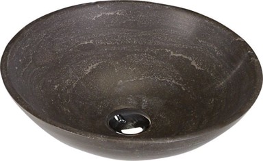 SAPHO Umivaonik, Ø40 cm, nadgradni, kamen, tamni mat