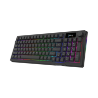 NIKCORP Gaming tipkovnica 96%, mehanička, 95 tipki, LCD zaslon, Hot-Swap, RGB, USB-C, crna