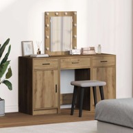 Set toaletnog stola s LED rasvjetom u 3 dijela, Artisan hrast, inženjersko drvo