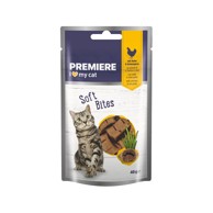 PREMIERE Poslastica za mačke Soft Bites, piletina i mačja trava, 40 g