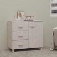 Komoda bijela 90 x 40 x 80 cm od masivne borovine