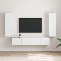 TV zidni ormar, 2 komada, Bijelo 30 x 31 x 100 cm, konstruirano drvo