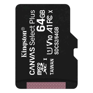 KINGSTON Memorijska kartica Canvas Select Plus, 64GB, microSDXC, kl. 10 UHS-I, 100 MB/s