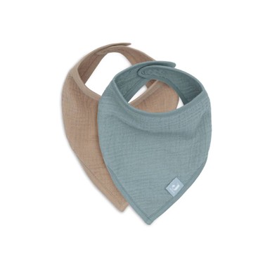 JOLLEIN Muslin podbradak marama, Sea Green/Biscuit, 2 kom