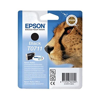 EPSON Tinta, T0711, original, crna
