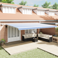 Skrovita tenda 6x3 m, platno i metal, plava, bijela
