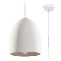 NICE LAMPS Bijela viseća svjetiljka s keramičkim sjenilom ø 30 cm Fonsie