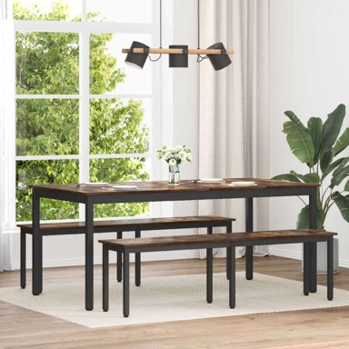 Klupa 160 x 35 x 45 cm, konstruirano drvo, dimni hrast