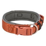 TRIXIE Ogrlica za pse Premium, S–M (33–42 cm / 35 mm), narančasta/grafit
